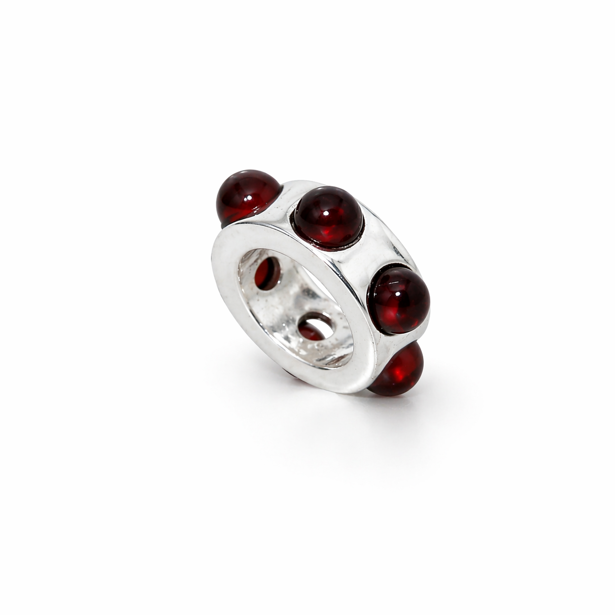 Charms srebrny z ciemnym bursztynem koniakowym bead bok